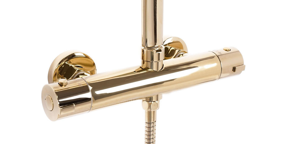 DUSCHSET Rea Tom Gold - Goldfarben, Metall (27.5/120/39cm) - REA