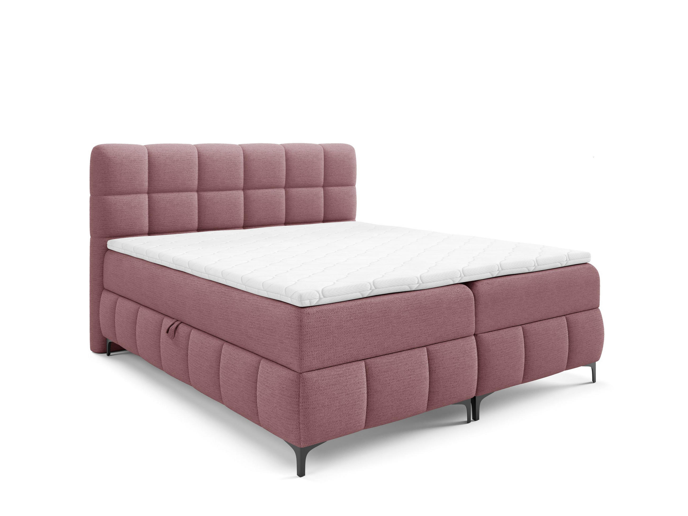 BOXBETT mit Stauraum und Topper 160x200 cm Altrosa - Mauve, Textil (160/200cm) - Home Collective