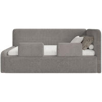 JUGENDBETT Fanko Samt Taupe 90x200 cm - Graubraun/Schwarz, Kunststoff/Textil (90/200cm) - Selsey