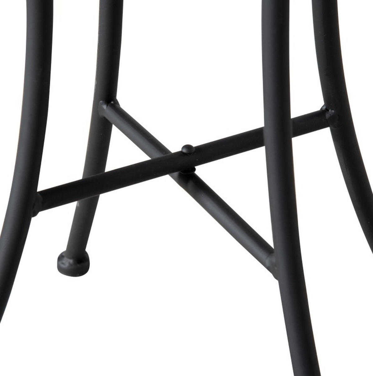 GARTENTISCH Rund 35.5x35.5x53.5 cm Schwarze mit Mosaik-Muster & Metallrahmen - Naturfarben, Metall (35.5/35.5/53.5cm) - Modfu