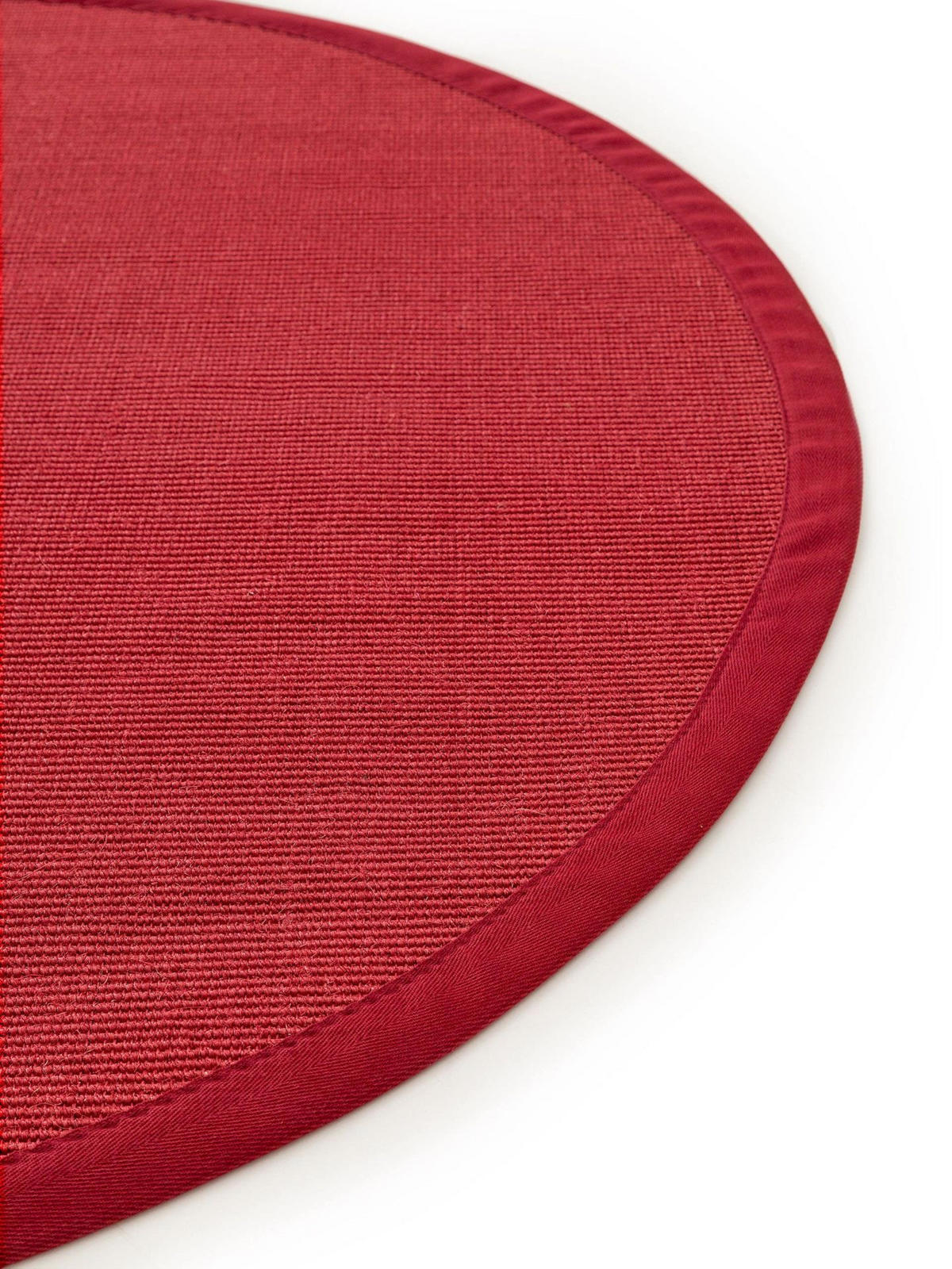 SISALTEPPICH Sana Rot ø 200 cm rund - Rot, Naturmaterialen (200/1cm) - KUNSTLOFT