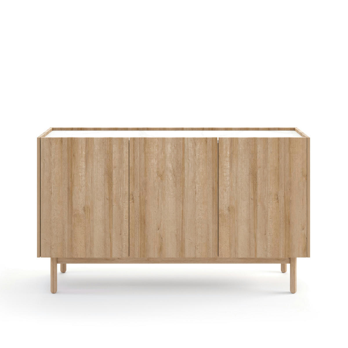 SIDEBOARD REVELSTOKE KOM2-3D Holzbeine Eiche - Eichefarben, Holz/Holzwerkstoff (144/83/37cm) - Komodee