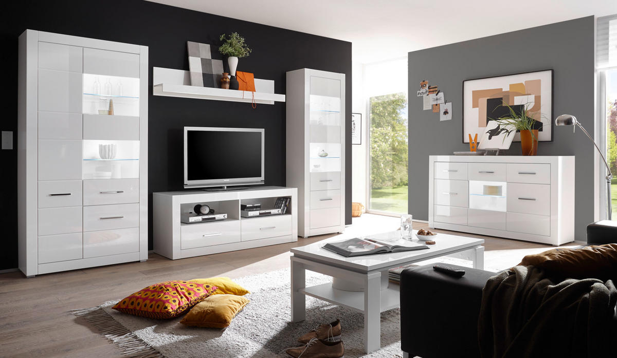 WANDBOARD weiß Hochglanz, Wandregal 150 x 28 cm - Weiß Hochglanz, Holzwerkstoff (150/28/23cm) - Furn.Design