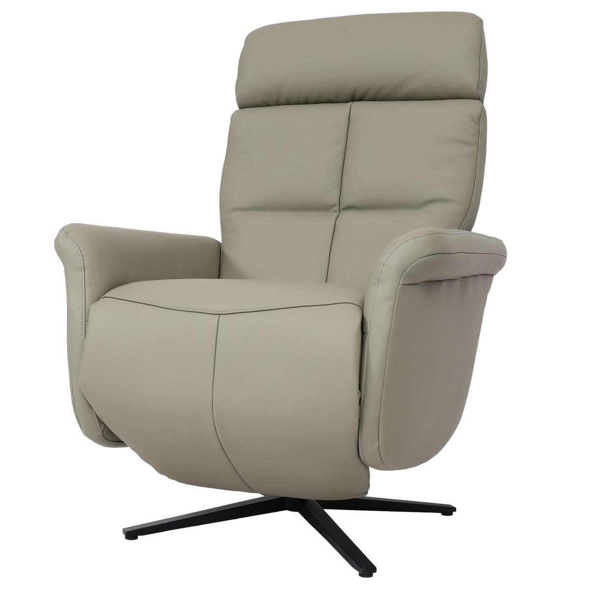 RELAXSESSEL Grau - Grau, Leder (76/110/153cm) - MCW