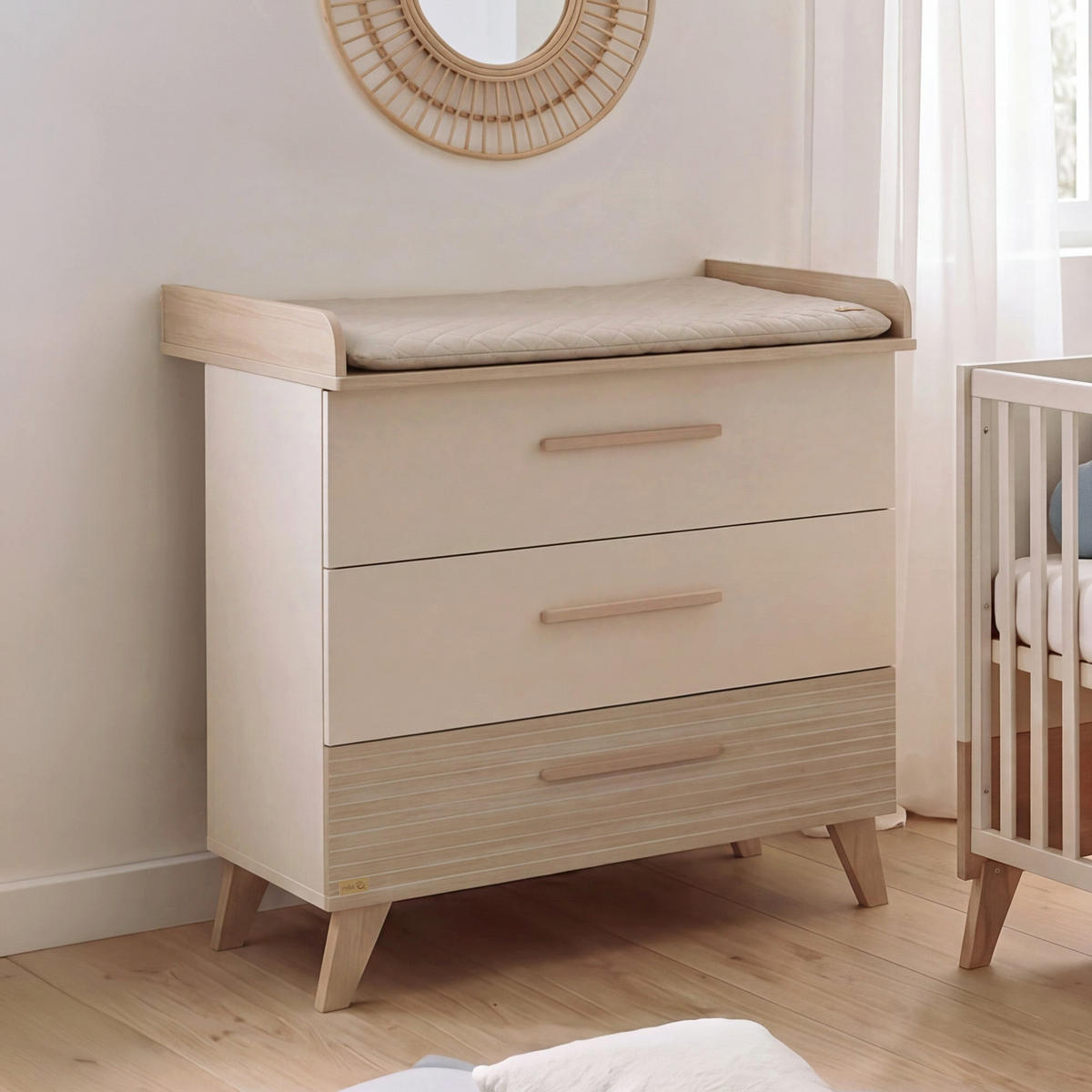 BABYMÖBEL-SET Sidney 2-teilig - Kaschmir/Eichefarben, Holz/Holzwerkstoff (143/98.5/76cm) - Roba