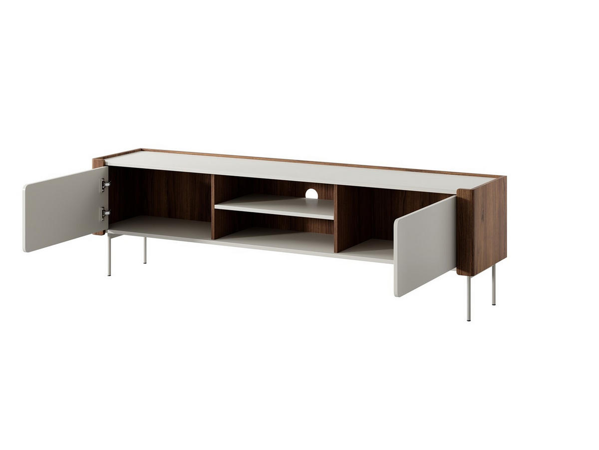 TV-SCHRANK Paris, Nussbaum mit Kaschmir, Lowboard - Kaschmir/Walnussfarben, Holzwerkstoff (180/53/40cm) - Bettso