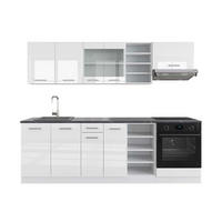KUHINJSKI BLOK R-Line Bela visok sijaj/bela 240 cm , DP Antracit - bela/visoki sijaj, leseni material (240/206.8/60cm) - Vicco