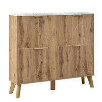 SCHUHSCHRANK mit 3d-strukturfront & 4 klappfächern - Naturfarben, Holzwerkstoff (105/95.5/24cm) - Urban Meuble