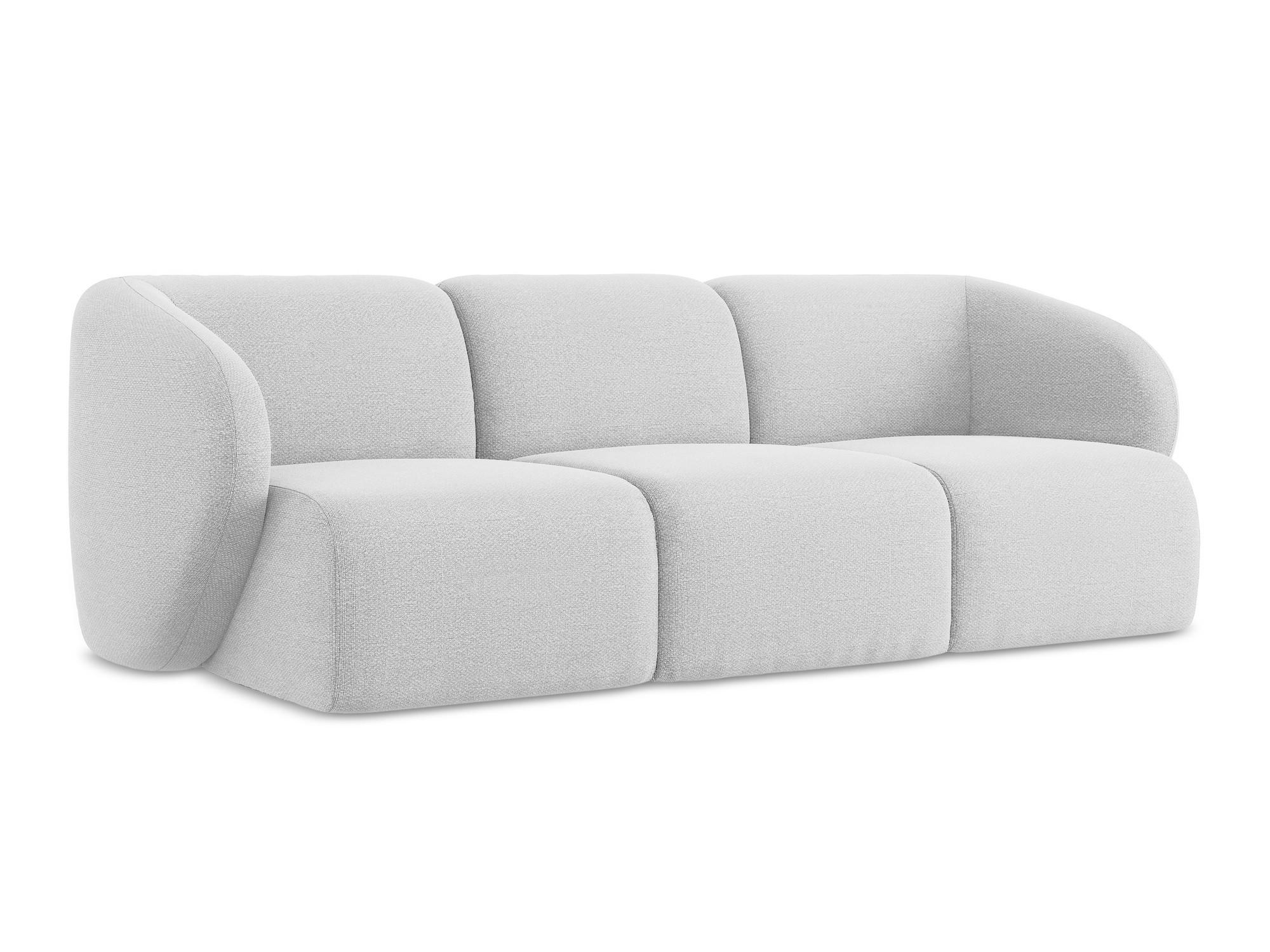 3-SITZER SOFA Bouclé Stoff Grau - Silberfarben/Schwarz, Holzwerkstoff/Kunststoff (244/75/94cm) - Makamii