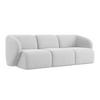 3-SITZER SOFA Bouclé Stoff Grau - Silberfarben/Schwarz, Holzwerkstoff/Kunststoff (244/75/94cm) - Makamii