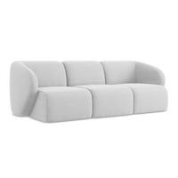 3-SITZER SOFA Bouclé Stoff Grau - Silberfarben/Schwarz, Holzwerkstoff/Kunststoff (244/75/94cm) - Makamii