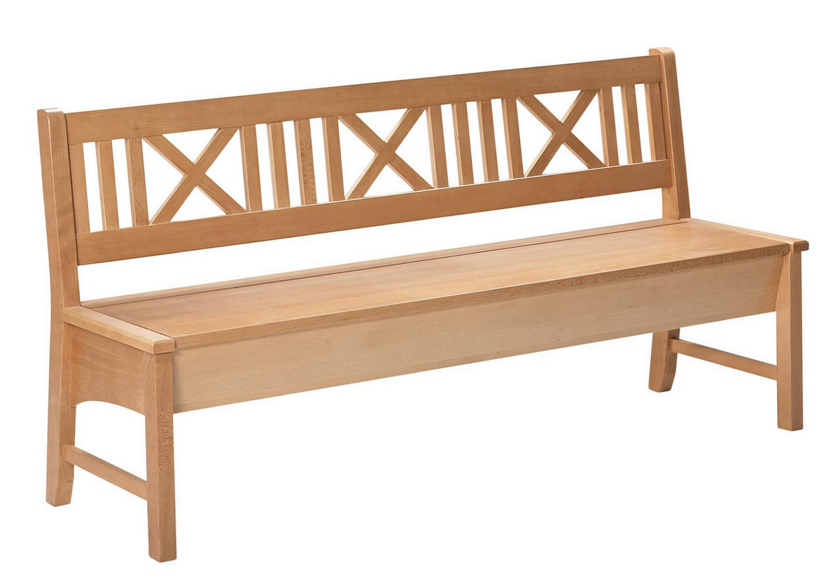SITZBANK Deborah 166 x 52 x 87 Massivholz Buche lackiert/Grün - Buchefarben/Grün, Holz (166/87/52cm) - 58aufmkessel