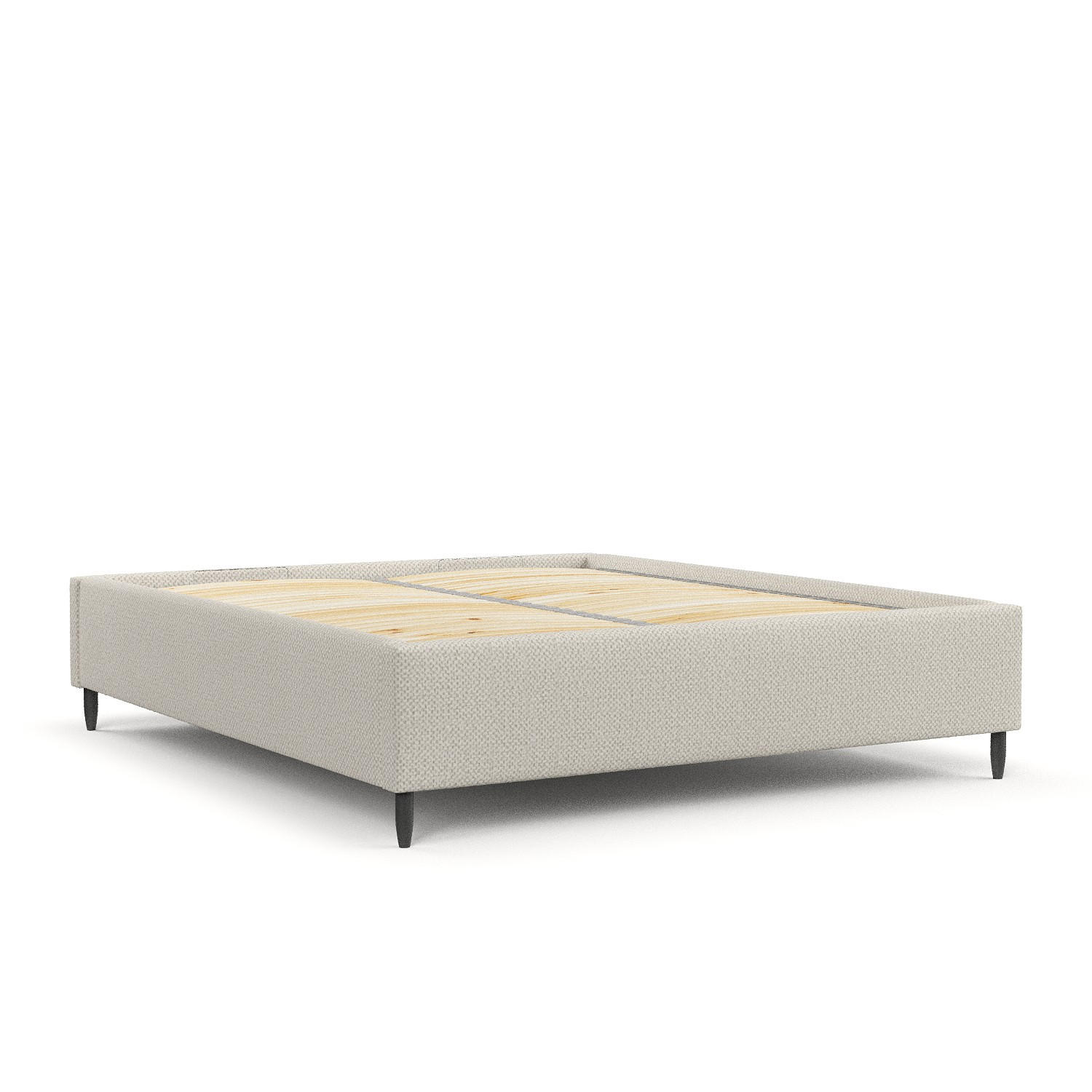 POLSTERBETT Larch Beige 120/200 cm im Chenille-Stoff - Beige/Schwarz, Holz/Holzwerkstoff (120/200cm) - Maison de Reve