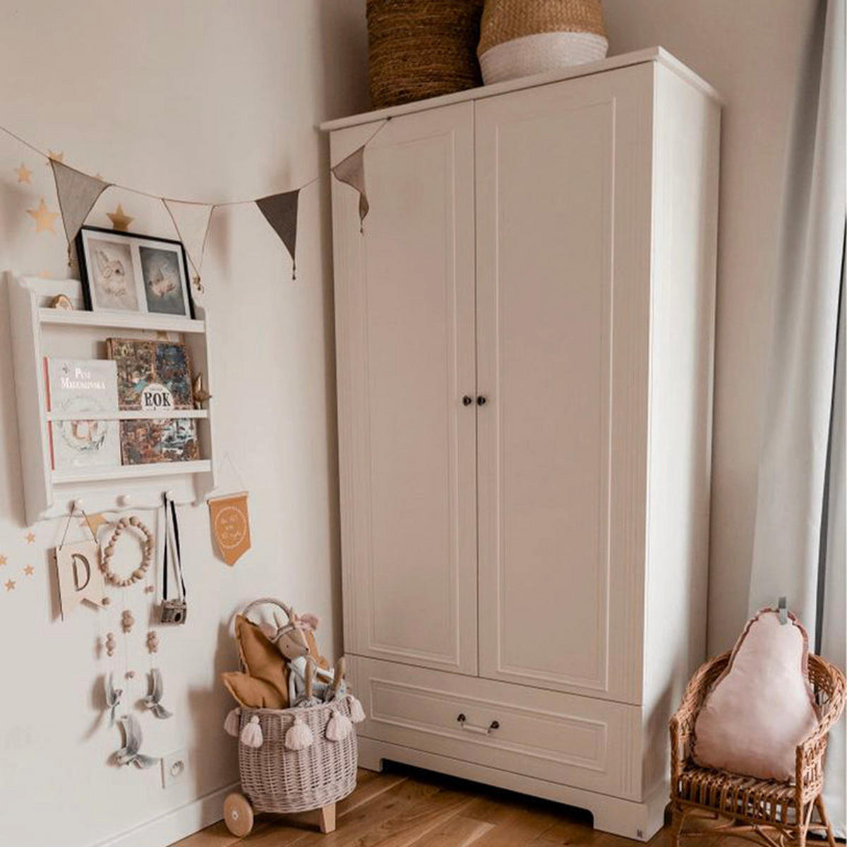 ORMAR 2 vrata Bijeli - bijela, drvni materijal (102/180/51cm) - Petits-meubles