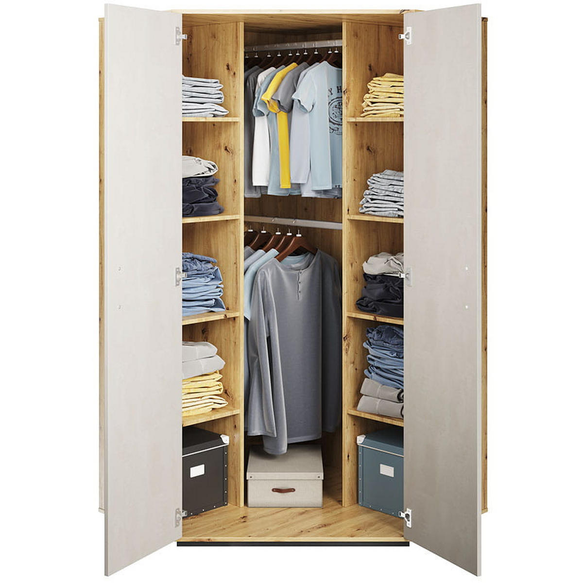 ECKSCHRANK Qubic QB-01 - Eiche Artisan, Holzwerkstoff (74/195/95cm) - Meblini