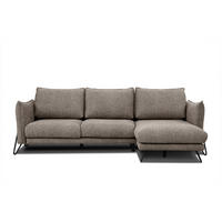 ECKSOFA HOSTEN 4-Sitzer, taupe - Taupe/Schwarz, Holzwerkstoff/Textil (269/158cm) - Courtois Laville