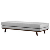 HOCKERBANK - Buchefarben/Hellgrau, Textil (180/43/81cm) - home24