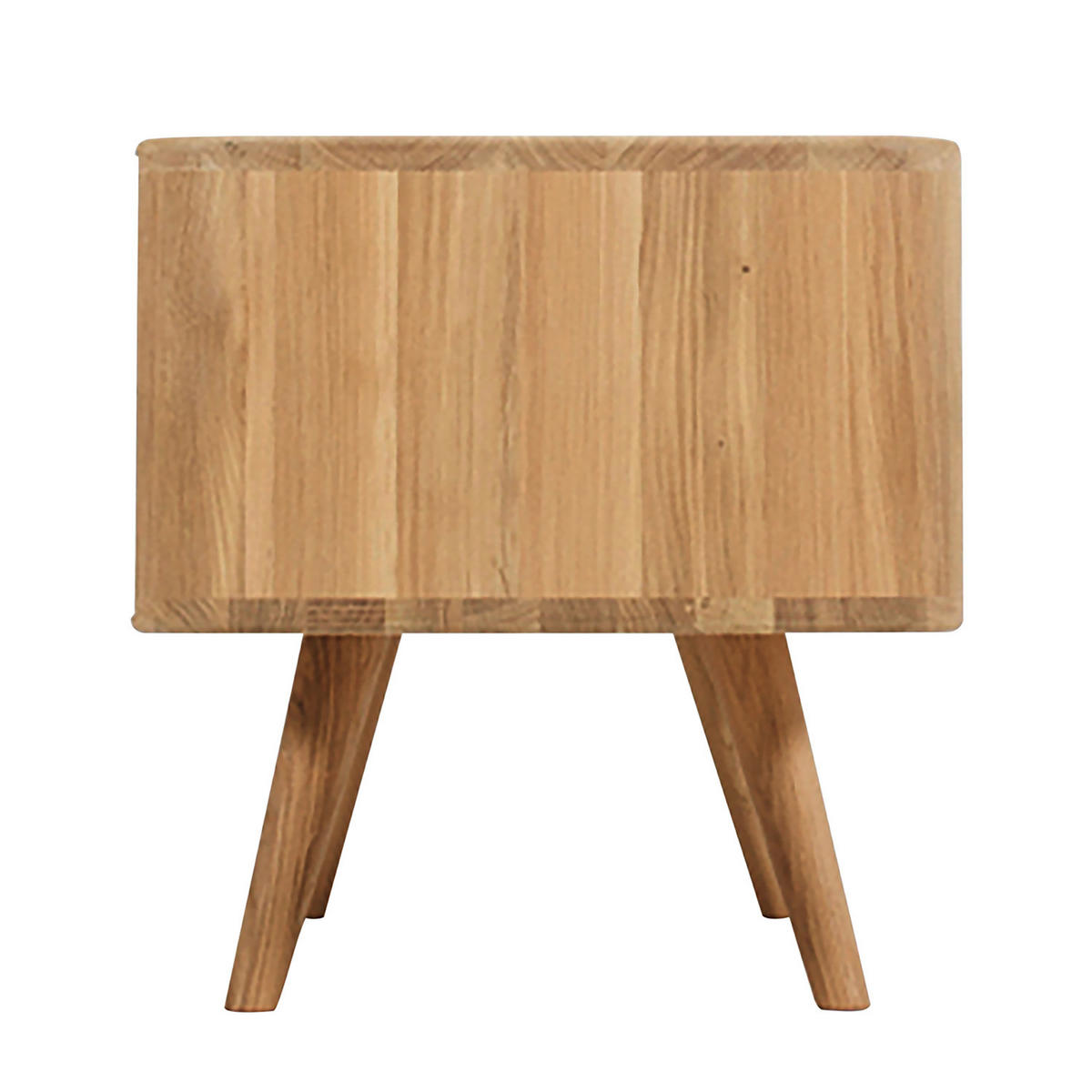 TV-LOWBOARD - Wildeiche teilmassiv - Wildeiche/Weiß, Holzwerkstoff (135/45/42cm) - home24