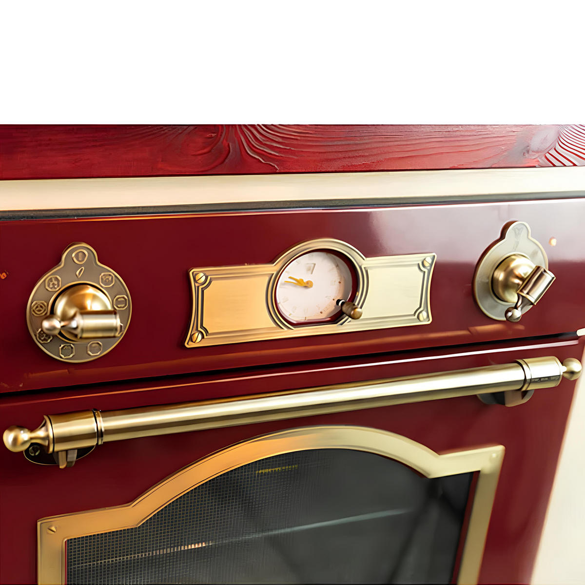 BACKOFEN-SET Elektro Backofen 60 cm Rot EH 6355 RotEm+KCT 6185 Em Glaskeramik Kochfeld 60 cm Schwarz - Rot, Metall (59.4/59.4/57.5cm) - Kaiser Küchengeräte