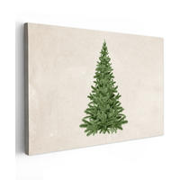 LEINWANDBILD Weihnachtsbaum - Grün - Weihnachten - Feiertage Groß 140x90 cm - Olivgrün, Textil (140/90cm) - MuchoWow