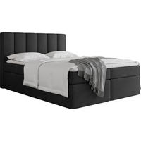 BOXBETT Amira mit Bettkasten, Samt Schwarz 180/200 cm – 7-Zonen Taschenfederkern-Matratze & Komfortschaum-Topper - Schwarz Hochglanz/Schwarz, Holz/Holzwerkstoff (180/200cm) - WFL GROUP