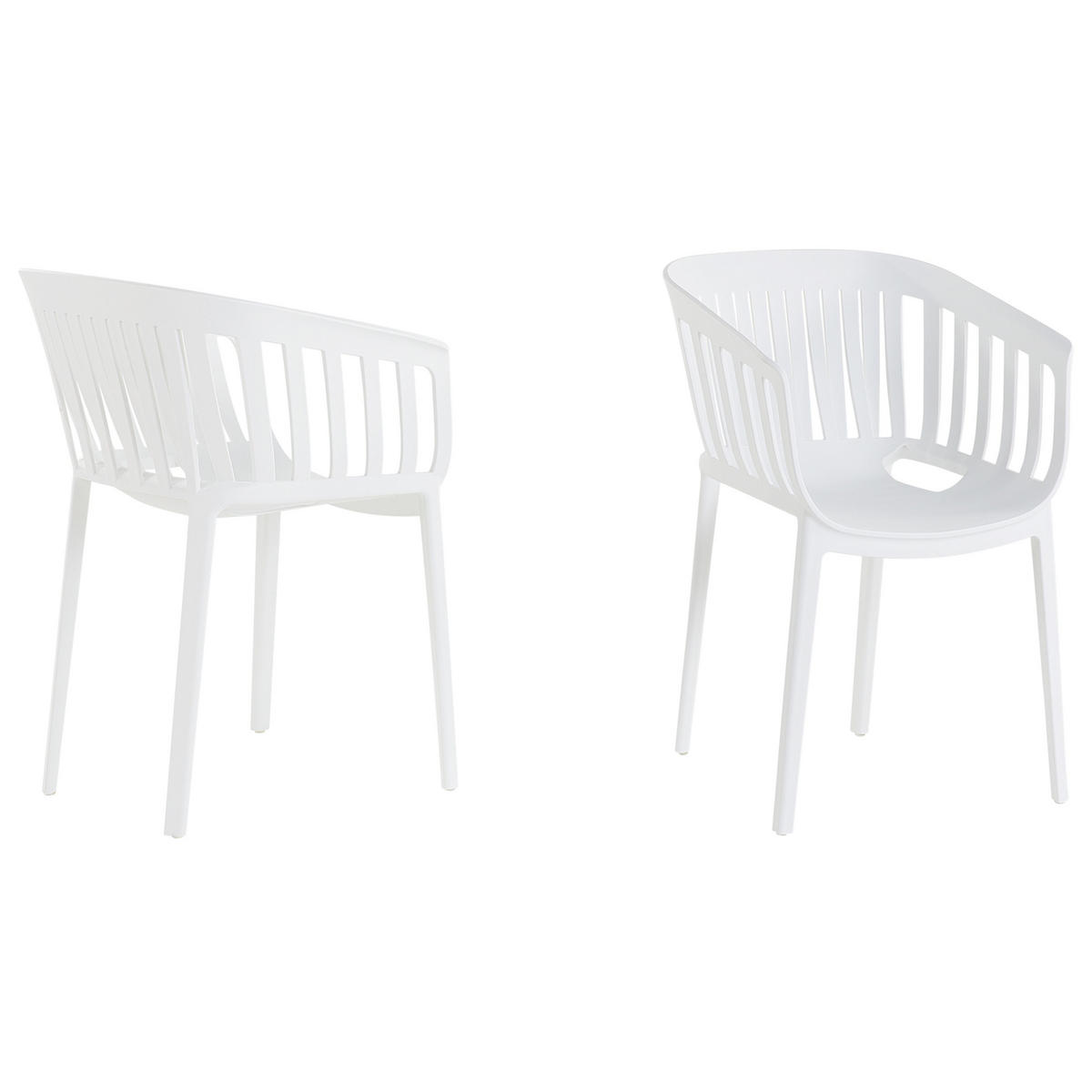 ESSZIMMERSTUHL Weiß Dallas - Weiß, Kunststoff (58/83/55cm) - Beliani