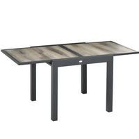 LOUNGETISCH 80/160/75 cm Beige aus Aluminium mit Ausziehfunktion - Beige, Metall (160/80/75cm) - OKMYHOME
