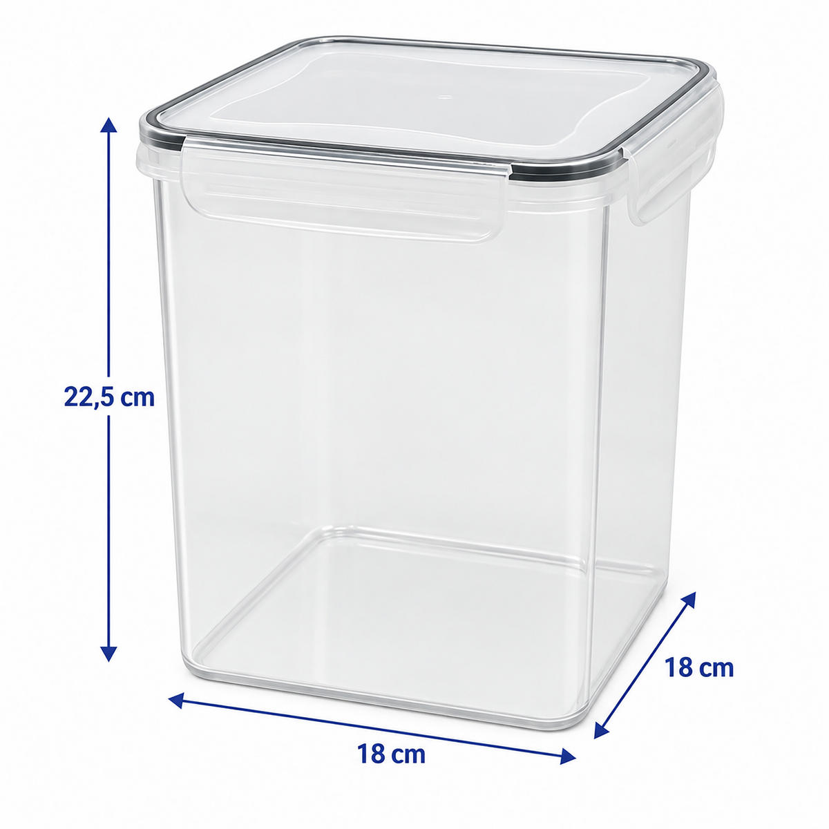 DÓZY Priehľadné 4-dielna sada vzduchotesné 5,2 l - priehľadné, plast - Relaxdays