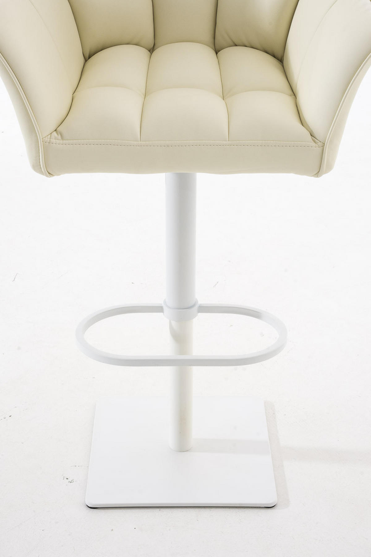 BARHOCKER Sihar Kunstleder Creme Weiß - Creme, Leder/Metall (64/88/45cm) - DELUKE