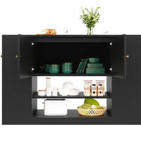 KÜCHENINSEL 140/40/90 cm aus MDF mit klappbarer Tischplatte Schwarz - Schwarz, Holzwerkstoff (140/90/70cm) - Modenvie