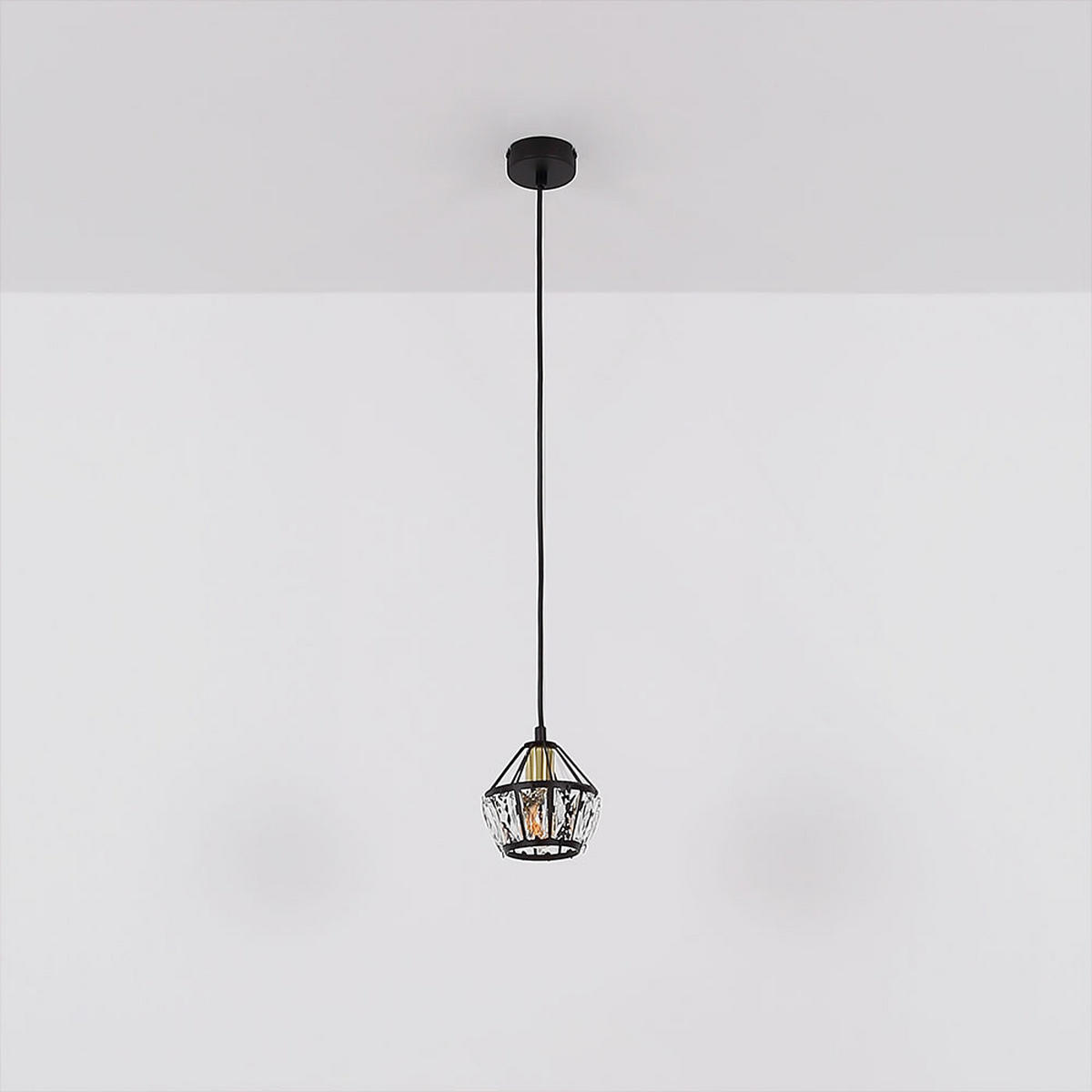 LED HÄNGELEUCHTE Metall Schwarz Kristalloptik - Schwarz, Glas (12.5/12.5/150cm) - Globo Lighting