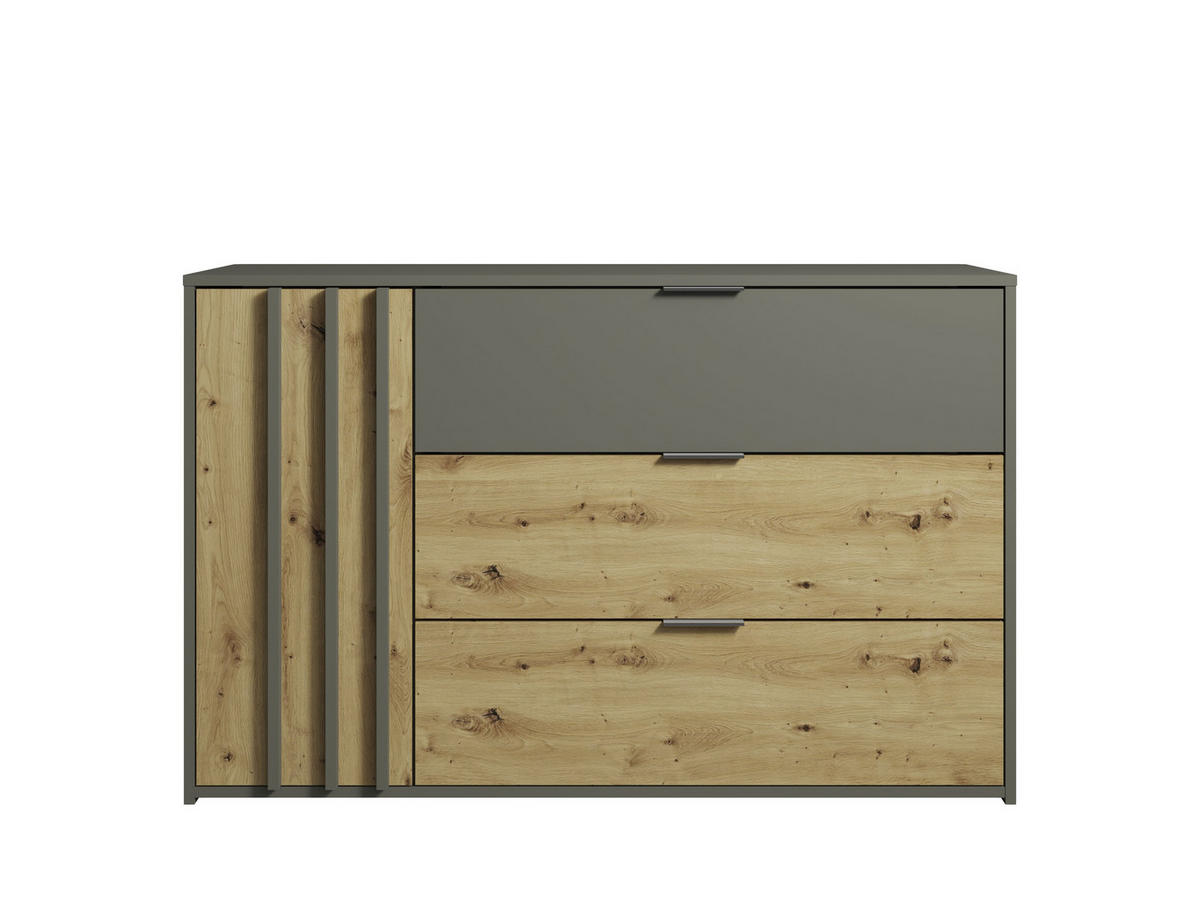 KOMMODE Graphit, Eiche Artisan 125/79,5/35 - Eiche Artisan, Holzwerkstoff (125/80/35cm) - RAUMHIRSCH FURNITURE