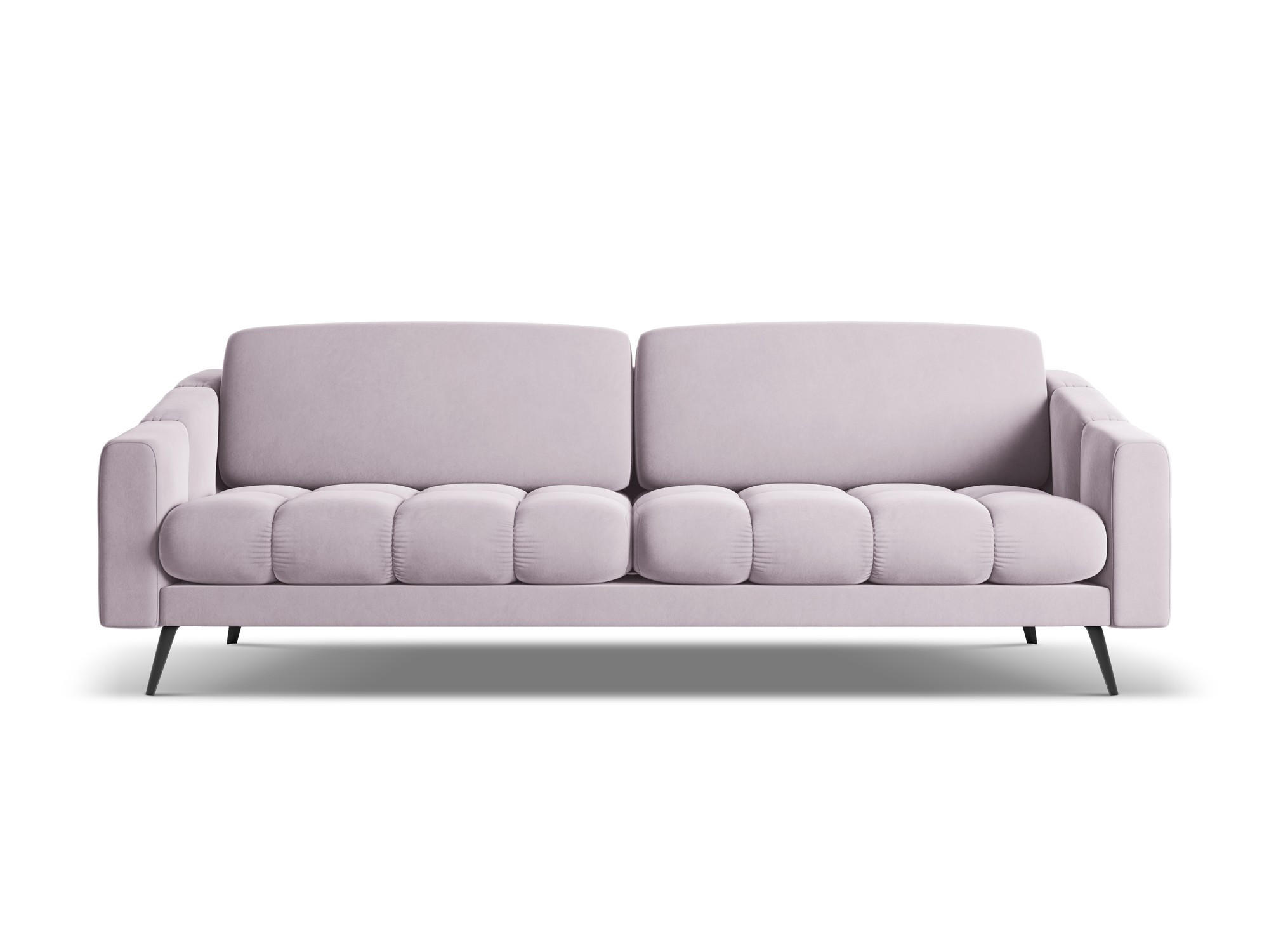 4-SITZER-SOFA Samt Stoff Violett - Lila/Flieder, Textil/Metall (238/80/95cm) - Makamii