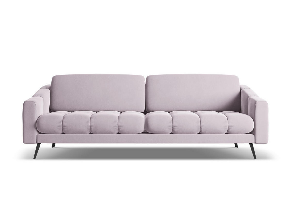4-SITZER-SOFA Samt Stoff Violett - Lila/Flieder, Textil/Metall (238/80/95cm) - Makamii
