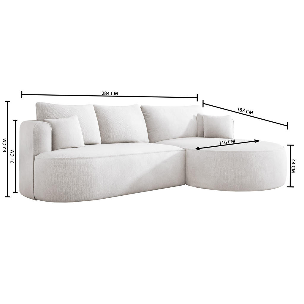 Thumbnail - DomoHome Ecksofa, Waldgrün, Textil, Rechteckig, 284x183 cm, Wohnzimmer, Sofas & Couches, Wohnlandschaften, Ecksofas