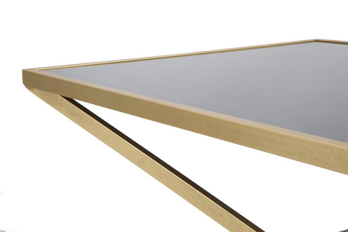 COUCHTISCH Piramid, goldfarben und schwarz, Eisen und Glas, 110 x 60 x 45 cm - Goldfarben/Schwarz, Glas/Metall (60/110/45cm) - Mauro Ferretti