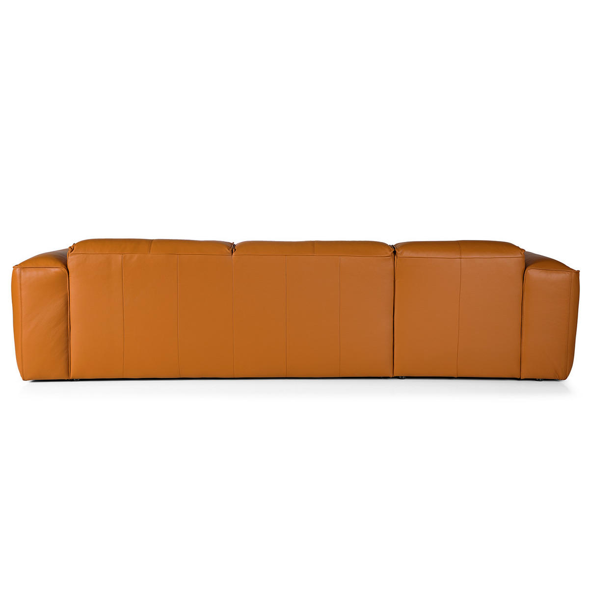 3-SITZER ECKSOFA mit Longchair - Cognac/Schwarz, Leder/Kunststoff (284/173cm) - home24