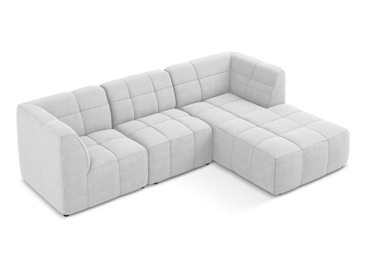 ECKSOFA Links Bouclé Stoff Grau - Taupe/Schwarz, Holzwerkstoff/Kunststoff (248/166cm) - Makamii