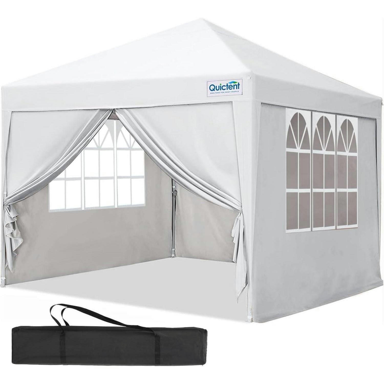 FALTPAVILLON 3 x 3 m wasserdicht mit Seitenwänden UV-Schutz 50+ - Weiß, Textil (294/265/294cm)