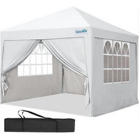 FALTPAVILLON 3 x 3 m wasserdicht mit Seitenwänden UV-Schutz 50+ - Weiß, Textil (294/265/294cm)