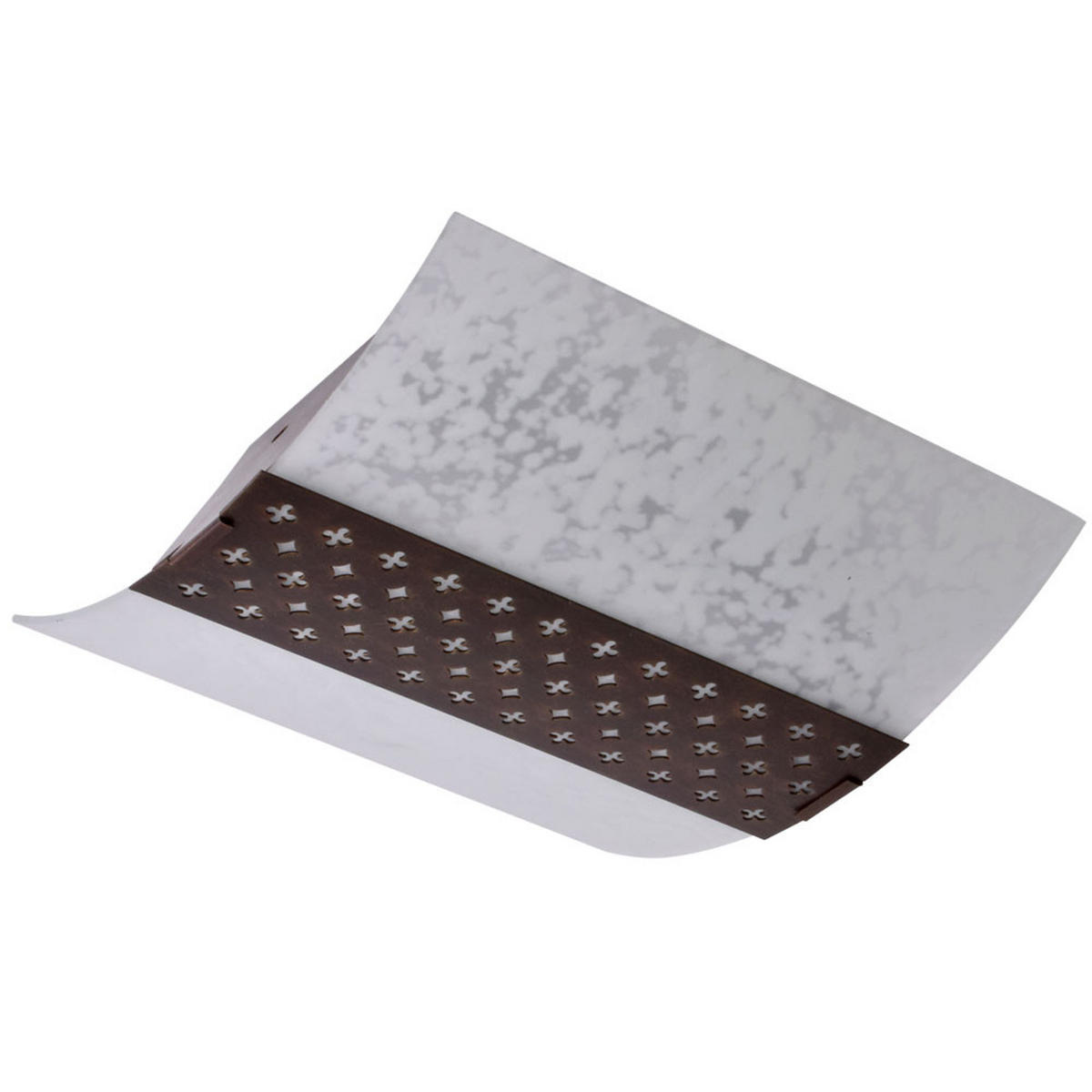 LED DECKENLEUCHTE SARAH Braun Metall Glas 2er Set - Braun, Glas (25.4/26.4/8.9cm)