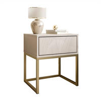 NACHTTISCH BLANCO KASZMIR auf Gestell PUSH OPEN kaschmir/gold - Goldfarben, Holzwerkstoff (45/52/37cm) - Lookway