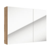 SPIEGELSCHRANK Lucca-107 - Braun, Holzwerkstoff (80/60/15cm) - Lomado
