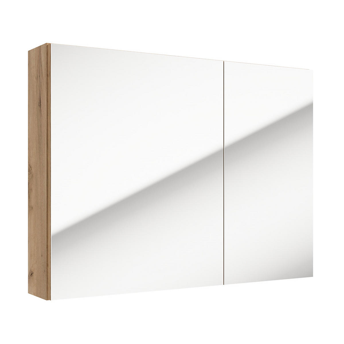 SPIEGELSCHRANK Lucca-107 - Braun, Holzwerkstoff (80/60/15cm) - Lomado