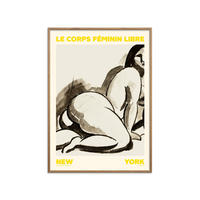 POSTER mit Rahmen Arch Atelier - Féminin Libre 01 - Eichefarben/Gelb, Holz/Papier (30/40cm) - Poster&Frame