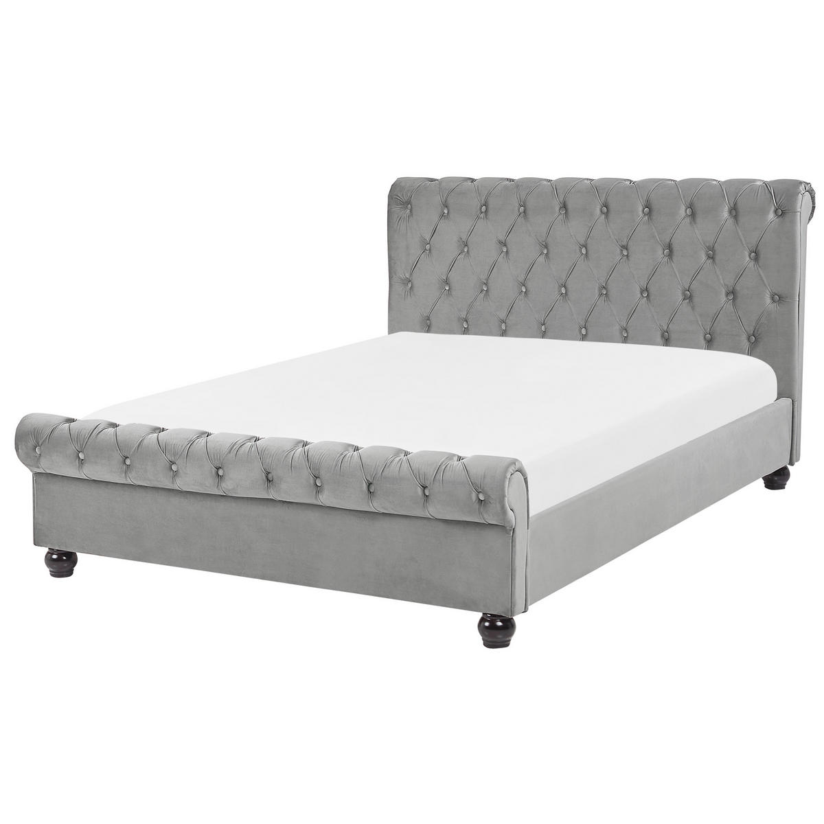 BETT 140/200cm Hellgrau Avallon - Hellgrau, Textil (140/200cm) - Beliani
