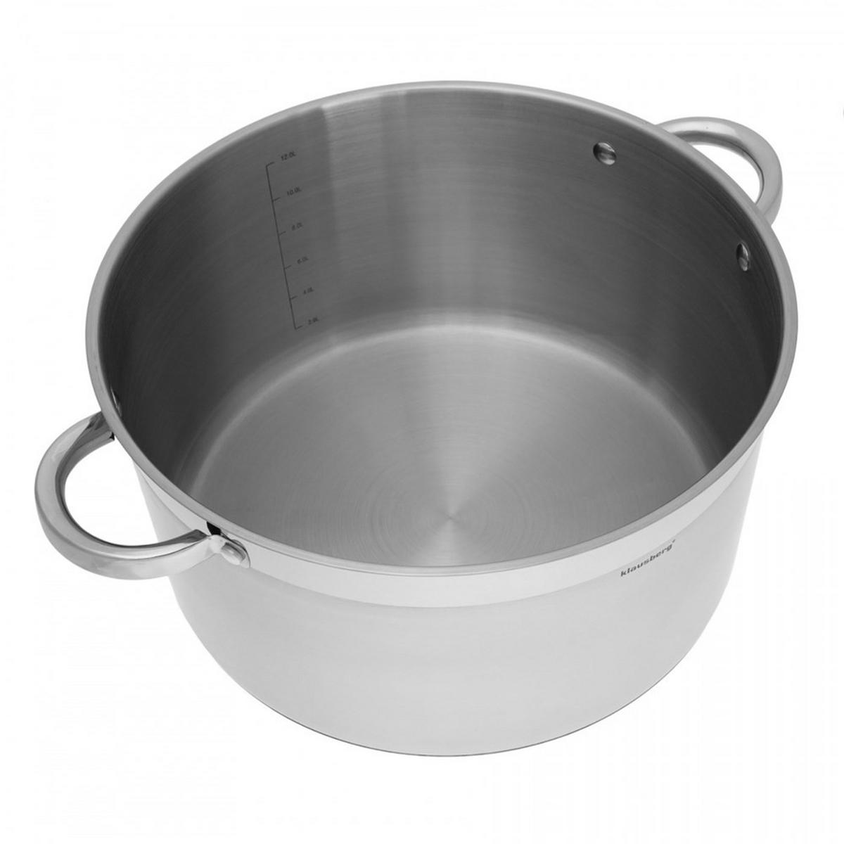 TOPF Silber 32/32/17.5 cm KB7130 - Silberfarben, Metall (32cm) - Klausberg 