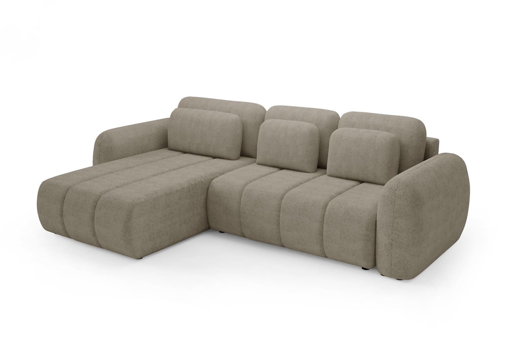 ECKSOFA Caria Mit Schlaffunktion - Beige, Holzwerkstoff/Textil (304/190cm) - Fun Möbel