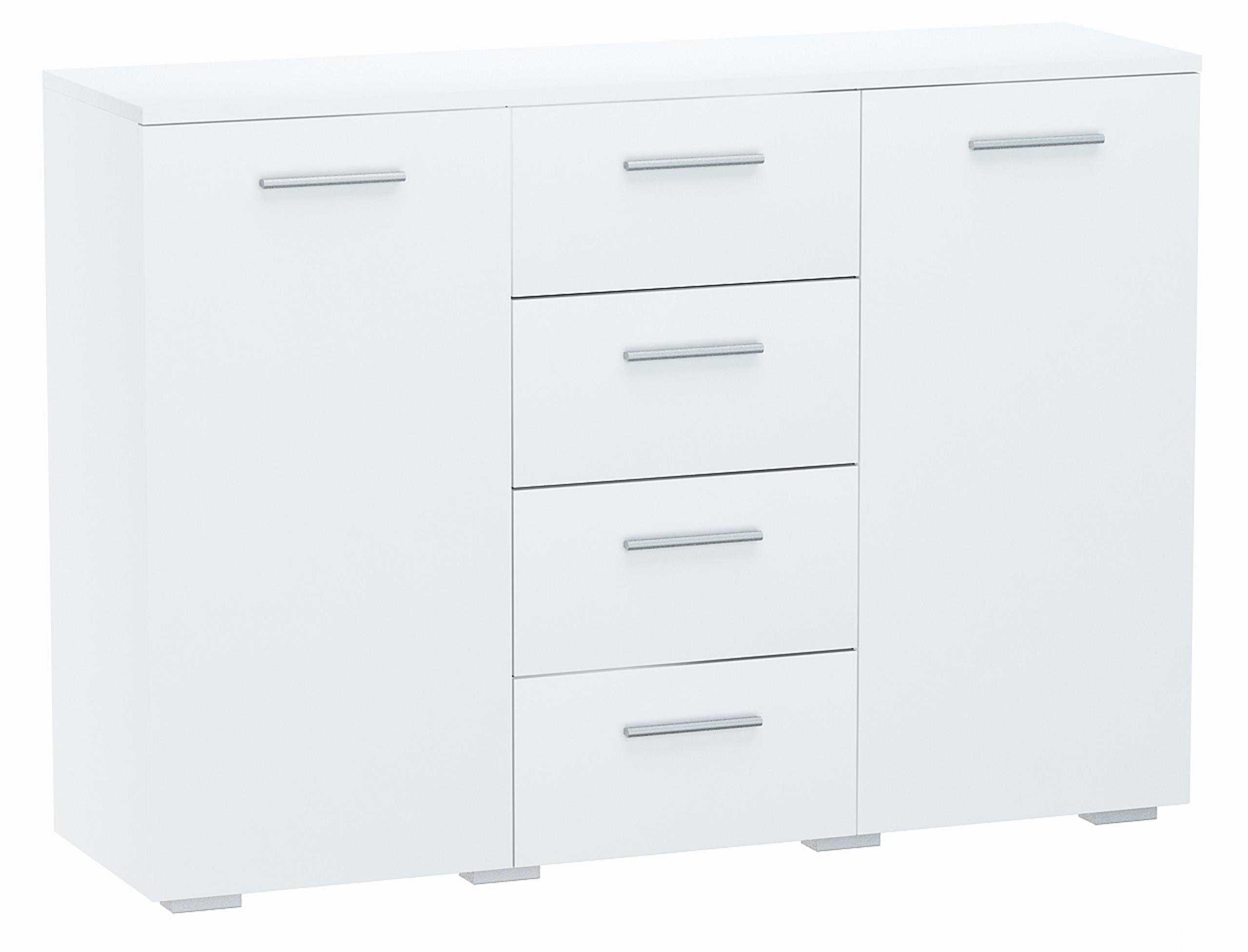 KOMMODE Helena 2D4S Weiß 120/35/84,5 cm - Weiß, Holzwerkstoff (120/84.5/35cm) - Matkam Möbel