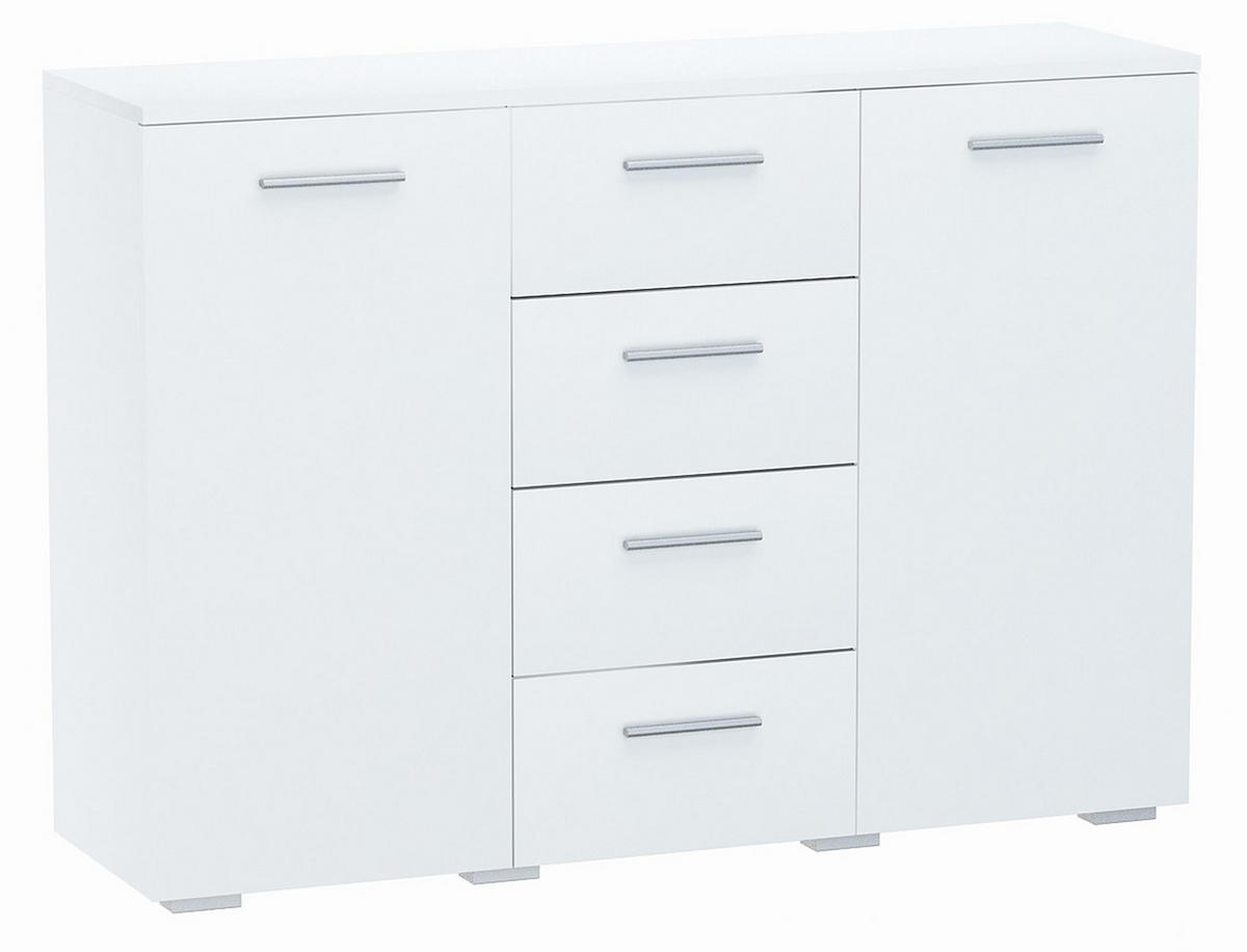 KOMMODE Helena 2D4S Weiß 120/35/84,5 cm - Weiß, Holzwerkstoff (120/84.5/35cm) - Matkam Möbel